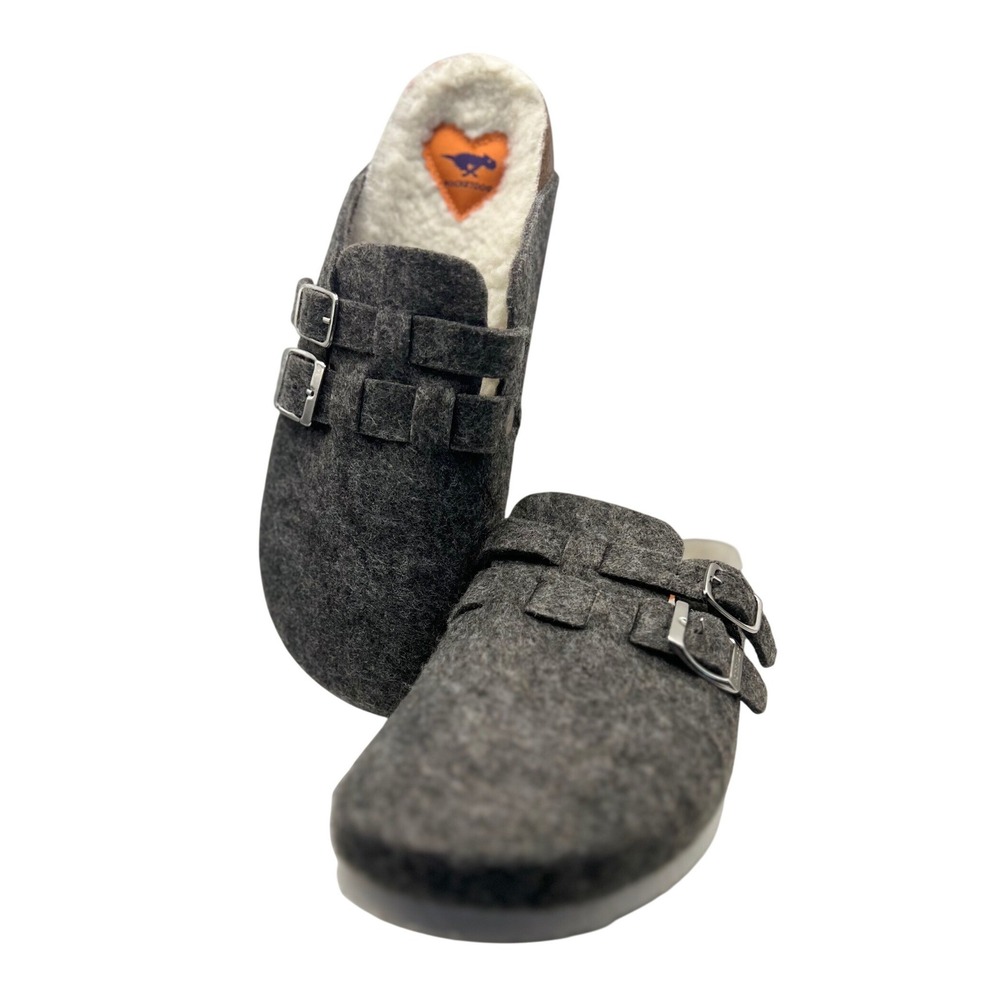 Rocket Dog Gray Felt Sherpa Lined Mule Shoes Women's 8 EUC
